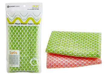 Мочалка для душа средней жесткости 28см х 90см SUNG BO CLEAMY Royal Shower Towel 1шт